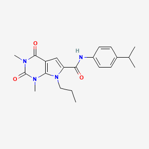 molecular formula C21H26N4O3 B2517984 N-(4-isopropylphenyl)-1,3-dimethyl-2,4-dioxo-7-propyl-2,3,4,7-tetrahydro-1H-pyrrolo[2,3-d]pyrimidine-6-carboxamide CAS No. 1021059-50-6