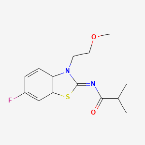 molecular formula C14H17FN2O2S B2517986 (Z)-N-(6-fluoro-3-(2-methoxyethyl)benzo[d]thiazol-2(3H)-ylidene)isobutyramide CAS No. 1005966-58-4