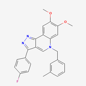 molecular formula C26H22FN3O2 B2517994 3-(4-Fluorophenyl)-7,8-dimethoxy-5-[(3-methylphenyl)methyl]pyrazolo[4,3-c]quinoline CAS No. 866728-58-7