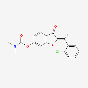 molecular formula C18H14ClNO4 B2517997 (Z)-2-(2-chlorobenzylidene)-3-oxo-2,3-dihydrobenzofuran-6-yl dimethylcarbamate CAS No. 848753-17-3