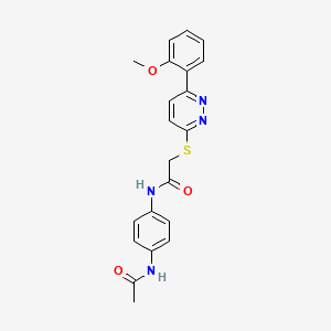 molecular formula C21H20N4O3S B2518005 N-(4-乙酰氨基苯基)-2-((6-(2-甲氧基苯基)哒嗪-3-基)硫代)乙酰胺 CAS No. 893979-16-3