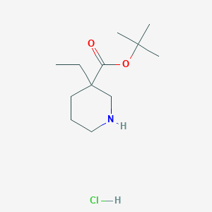 molecular formula C12H24ClNO2 B2518012 Tert-butyl 3-ethylpiperidine-3-carboxylate hydrochloride CAS No. 2126161-65-5