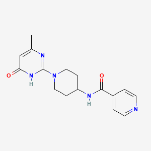 molecular formula C16H19N5O2 B2518019 N-(1-(4-甲基-6-氧代-1,6-二氢嘧啶-2-基)哌啶-4-基)异烟酰胺 CAS No. 1903309-31-8