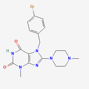 molecular formula C18H21BrN6O2 B2518027 7-(4-bromobenzyl)-3-methyl-8-(4-methylpiperazin-1-yl)-1H-purine-2,6(3H,7H)-dione CAS No. 878432-10-1