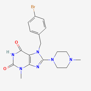 molecular formula C18H21BrN6O2 B2518027 7-(4-溴苄基)-3-甲基-8-(4-甲基哌嗪-1-基)-1H-嘌呤-2,6(3H,7H)-二酮 CAS No. 878432-10-1