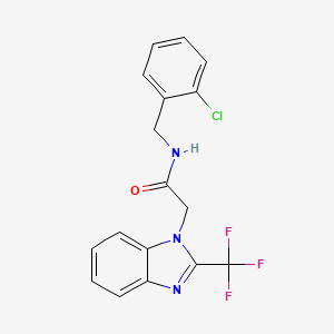 molecular formula C17H13ClF3N3O B2518028 N-(2-chlorobenzyl)-2-[2-(trifluoromethyl)-1H-1,3-benzimidazol-1-yl]acetamide CAS No. 478048-07-6