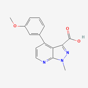 molecular formula C15H13N3O3 B2518030 4-(3-Methoxyphenyl)-1-methyl-1H-pyrazolo[3,4-b]pyridine-3-carboxylic acid CAS No. 1354705-00-2