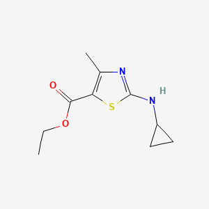 molecular formula C10H14N2O2S B2518031 Ethyl 2-(cyclopropylamino)-4-methyl-1,3-thiazole-5-carboxylate CAS No. 866769-73-5