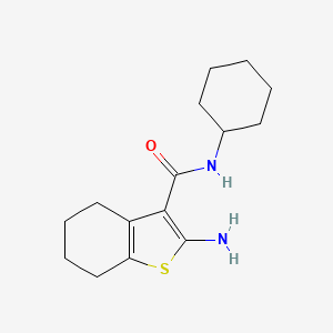 molecular formula C15H22N2OS B2518032 2-amino-N-cyclohexyl-4,5,6,7-tetrahydro-1-benzothiophene-3-carboxamide CAS No. 312511-32-3