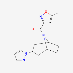 ((1R,5S)-3-(1H-pyrazol-1-yl)-8-azabicyclo[3.2.1]octan-8-yl)(5-methylisoxazol-3-yl)methanone