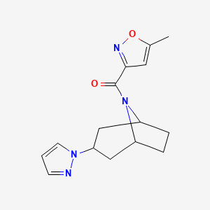 8-(5-methyl-1,2-oxazole-3-carbonyl)-3-(1H-pyrazol-1-yl)-8-azabicyclo[3.2.1]octane