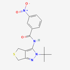 molecular formula C16H18N4O3S B2518044 N-(2-(tert-butyl)-4,6-dihydro-2H-thieno[3,4-c]pyrazol-3-yl)-3-nitrobenzamide CAS No. 392253-67-7