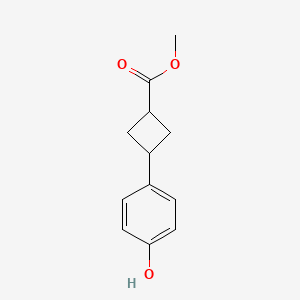 molecular formula C12H14O3 B2518057 Methyl 3-(4-hydroxyphenyl)cyclobutane-1-carboxylate CAS No. 1798747-54-2