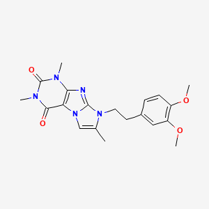 molecular formula C20H23N5O4 B2518058 8-(3,4-dimethoxyphenethyl)-1,3,7-trimethyl-1H-imidazo[2,1-f]purine-2,4(3H,8H)-dione CAS No. 900276-58-6