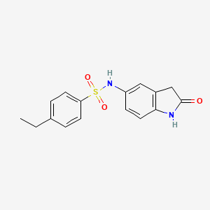 molecular formula C16H16N2O3S B2518062 4-ethyl-N-(2-oxoindolin-5-yl)benzenesulfonamide CAS No. 921773-20-8