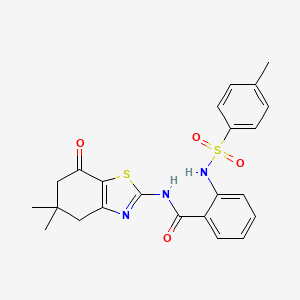 molecular formula C23H23N3O4S2 B2518064 N-(5,5-dimethyl-7-oxo-4,6-dihydro-1,3-benzothiazol-2-yl)-2-[(4-methylphenyl)sulfonylamino]benzamide CAS No. 330190-10-8