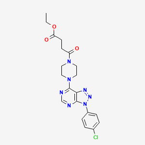 molecular formula C20H22ClN7O3 B2518068 ethyl 4-(4-(3-(4-chlorophenyl)-3H-[1,2,3]triazolo[4,5-d]pyrimidin-7-yl)piperazin-1-yl)-4-oxobutanoate CAS No. 920411-98-9