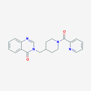 molecular formula C20H20N4O2 B2518071 3-[[1-(Pyridine-2-carbonyl)piperidin-4-yl]methyl]quinazolin-4-one CAS No. 2380145-06-0