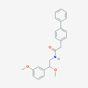molecular formula C24H25NO3 B2518096 2-([1,1'-biphenyl]-4-yl)-N-(2-methoxy-2-(3-methoxyphenyl)ethyl)acetamide CAS No. 1797557-91-5