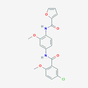 molecular formula C20H17ClN2O5 B251812 N-[4-[(5-chloro-2-methoxybenzoyl)amino]-2-methoxyphenyl]furan-2-carboxamide CAS No. 6116-65-0