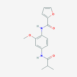 molecular formula C16H18N2O4 B251814 N-[2-methoxy-4-[(2-methyl-1-oxopropyl)amino]phenyl]-2-furancarboxamide 