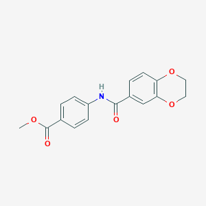 molecular formula C17H15NO5 B251815 Methyl 4-[(2,3-dihydro-1,4-benzodioxin-6-ylcarbonyl)amino]benzoate 