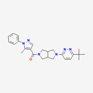 3-tert-butyl-6-[5-(5-methyl-1-phenyl-1H-pyrazole-4-carbonyl)-octahydropyrrolo[3,4-c]pyrrol-2-yl]pyridazine