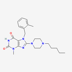 3-Methyl-7-[(2-methylphenyl)methyl]-8-(4-pentylpiperazinyl)-1,3,7-trihydropuri ne-2,6-dione