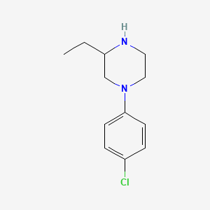 molecular formula C12H17ClN2 B2518159 1-(4-Chlorophenyl)-3-ethylpiperazine CAS No. 1519157-14-2