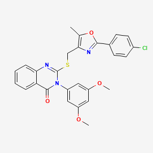 2-(((2-(4-chlorophenyl)-5-methyloxazol-4-yl)methyl)thio)-3-(3,5-dimethoxyphenyl)quinazolin-4(3H)-one