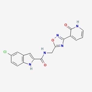 molecular formula C17H12ClN5O3 B2518166 5-chloro-N-((3-(2-oxo-1,2-dihydropyridin-3-yl)-1,2,4-oxadiazol-5-yl)methyl)-1H-indole-2-carboxamide CAS No. 2034337-63-6