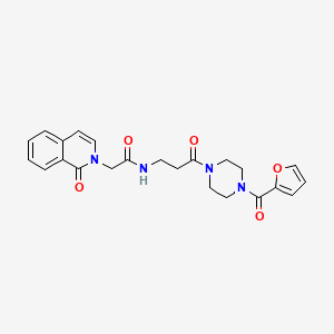 N-[3-[4-(furan-2-carbonyl)piperazin-1-yl]-3-oxopropyl]-2-(1-oxoisoquinolin-2-yl)acetamide
