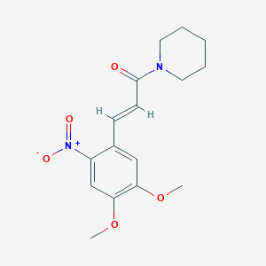 (E)-3-(4,5-dimethoxy-2-nitrophenyl)-1-piperidino-2-propen-1-one