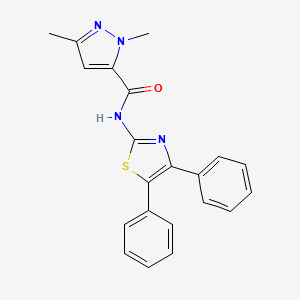 molecular formula C21H18N4OS B2518171 N-(4,5-diphenylthiazol-2-yl)-1,3-dimethyl-1H-pyrazole-5-carboxamide CAS No. 1013783-34-0