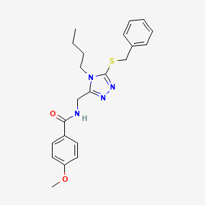 N-((5-(benzylthio)-4-butyl-4H-1,2,4-triazol-3-yl)methyl)-4-methoxybenzamide
