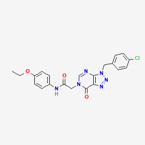 molecular formula C21H19ClN6O3 B2518180 2-[3-(4-chlorobenzyl)-7-oxo-3,7-dihydro-6H-[1,2,3]triazolo[4,5-d]pyrimidin-6-yl]-N-(4-ethoxyphenyl)acetamide CAS No. 847383-79-3