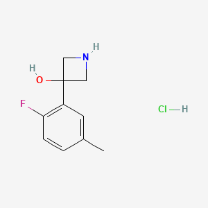 molecular formula C10H13ClFNO B2518181 3-(2-Fluoro-5-methyl-phenyl)azetidin-3-ol;hydrochloride CAS No. 2387602-61-9