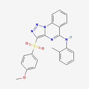 molecular formula C23H19N5O3S B2518199 3-[(4-methoxyphenyl)sulfonyl]-N-(2-methylphenyl)[1,2,3]triazolo[1,5-a]quinazolin-5-amine CAS No. 866896-80-2