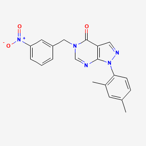 molecular formula C20H17N5O3 B2518212 1-(2,4-二甲苯基)-5-[(3-硝基苯基)甲基]吡唑并[3,4-d]嘧啶-4-酮 CAS No. 895003-31-3