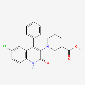 1-(6-Chloro-2-oxo-4-phenyl-1,2-dihydroquinolin-3-yl)piperidine-3-carboxylic acid