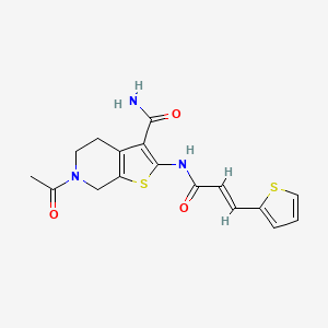 (E)-6-acetyl-2-(3-(thiophen-2-yl)acrylamido)-4,5,6,7-tetrahydrothieno[2,3-c]pyridine-3-carboxamide