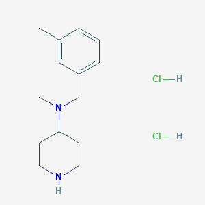 molecular formula C14H24Cl2N2 B2518228 N-méthyl-N-[(3-méthylphényl)méthyl]pipéridin-4-amine ; dichlorhydrate CAS No. 2460750-85-8