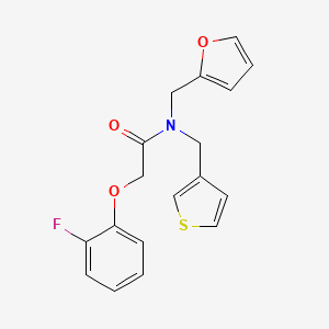 molecular formula C18H16FNO3S B2518239 2-(2-fluorophenoxy)-N-(furan-2-ylmethyl)-N-(thiophen-3-ylmethyl)acetamide CAS No. 1219901-81-1