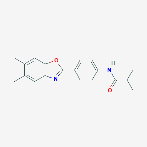 molecular formula C19H20N2O2 B251825 N-[4-(5,6-dimethyl-1,3-benzoxazol-2-yl)phenyl]-2-methylpropanamide 
