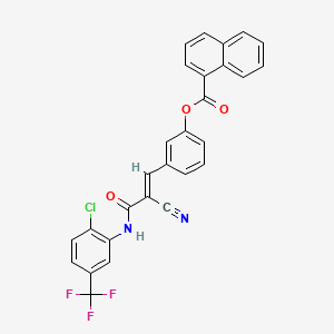 molecular formula C28H16ClF3N2O3 B2518254 [3-[(E)-3-[2-chloro-5-(trifluoromethyl)anilino]-2-cyano-3-oxoprop-1-enyl]phenyl] naphthalene-1-carboxylate CAS No. 342581-99-1