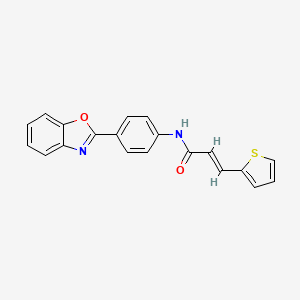 molecular formula C20H14N2O2S B2518260 (E)-N-(4-(benzo[d]oxazol-2-yl)phenyl)-3-(thiophen-2-yl)acrylamide CAS No. 477486-23-0