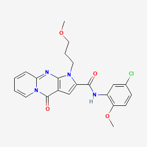 molecular formula C22H21ClN4O4 B2518261 N-(5-氯-2-甲氧基苯基)-1-(3-甲氧基丙基)-4-氧代-1,4-二氢吡啶并[1,2-a]吡咯并[2,3-d]嘧啶-2-甲酰胺 CAS No. 902029-75-8