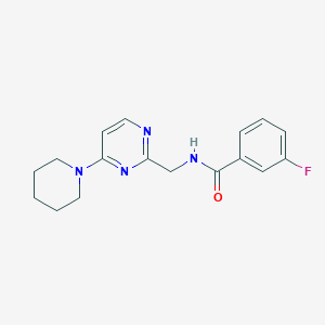 molecular formula C17H19FN4O B2518262 3-氟-N-((4-(哌啶-1-基)嘧啶-2-基)甲基)苯甲酰胺 CAS No. 1797291-97-4