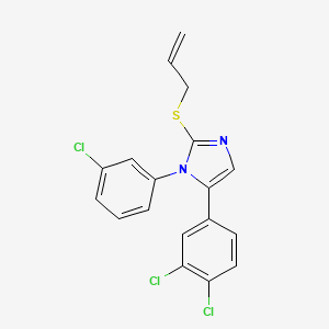 molecular formula C18H13Cl3N2S B2518275 2-(allylthio)-1-(3-chlorophenyl)-5-(3,4-dichlorophenyl)-1H-imidazole CAS No. 1207037-08-8