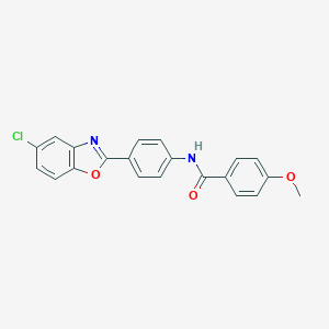 molecular formula C21H15ClN2O3 B251828 N-[4-(5-chloro-1,3-benzoxazol-2-yl)phenyl]-4-methoxybenzamide 